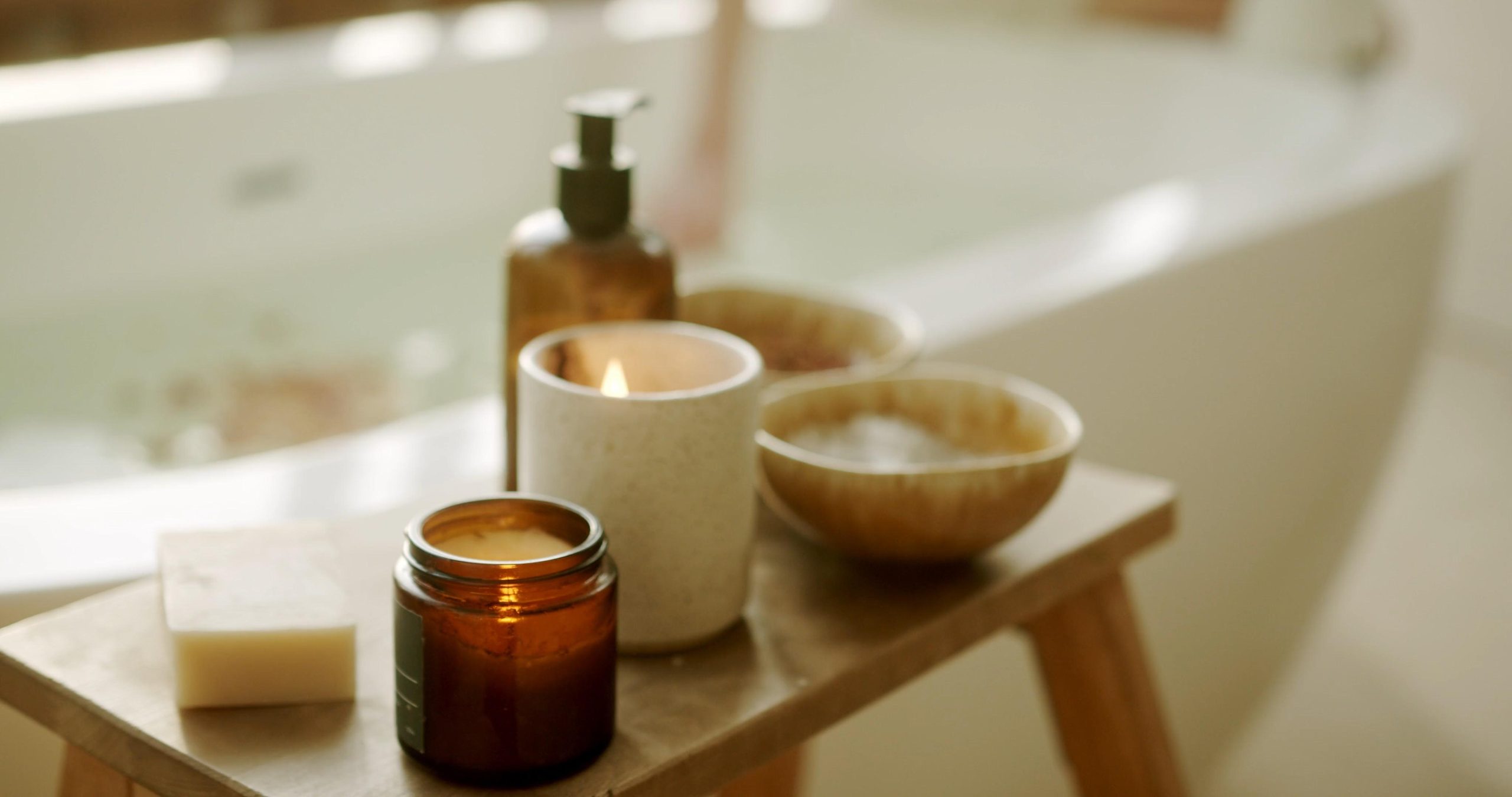 A candle creating a quiet evening ritual.